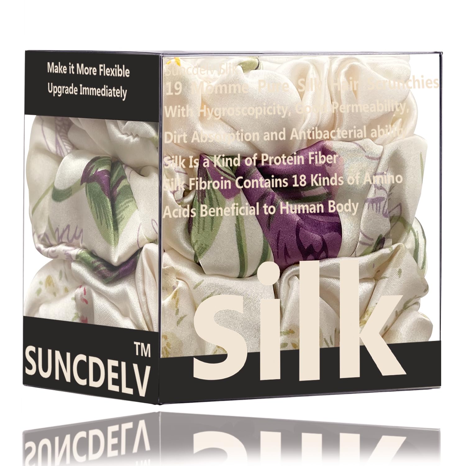 Silk Hair Towel, Friction-Resistant, Amino Acid-Rich, Durable, Breathable (6PCS(Bean Paste, Rose Gold, Rice White))